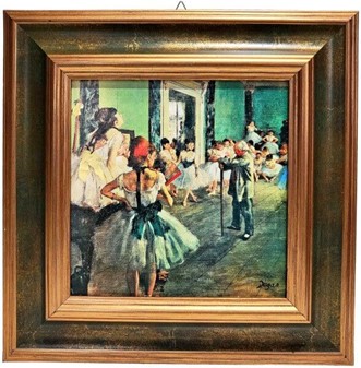 Charmerende miniaturemaleri. Kopi maleri af Edgar Degas "Ballettimen"