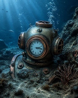 GAVE TIL DYKKER. Unik Veronese figur i form Steampunk dykkerhjelm