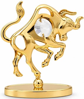 STJERNETEGN FIGUR TYR. Forgyldt og indlagt Swarovski Krystaller