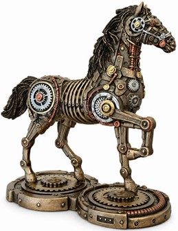 Enestående Steampunk Hest: Unik Bronze Kunst – Drømmenes Mekanik!