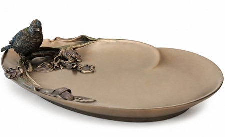 Elegant Art Nouveau pyntefad med fugl. Perfekt til stilfuld dekoration
