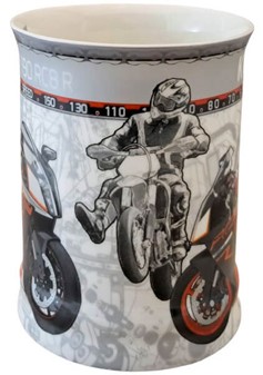 KRUS MED MOTIV. Smuk porcelæn krus med KTM motorcykel billede