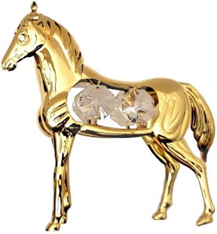 DEN ARABISKE HEST. Flot forgyld figurine med 6 Swarovski krystaller