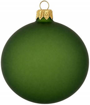 Spektakulær polske glas julekugler i intens grøn mat, Ø 8 cm 6 stk