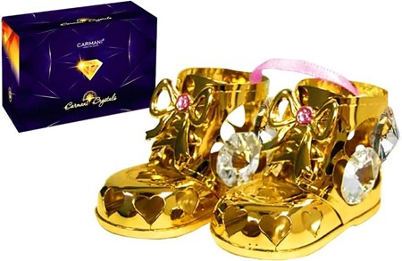 IDEER TIL BRYLLUPSGAVER. Guldbelagt pigesko med Swarovski krystaller