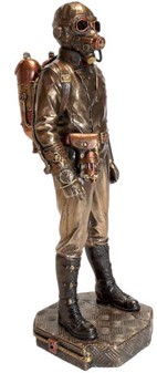 Steampunk Aeronaut Figur: Unikt Bronze Kunstværk til Indretning