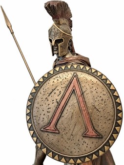 Leonidas Figur. Imponerende Spartanske Konge i Bronze