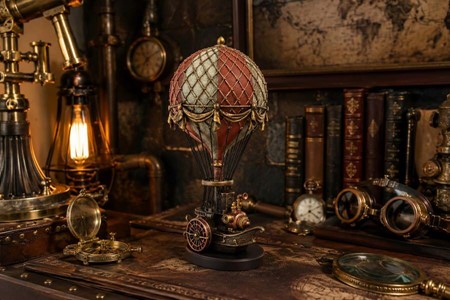 GAVE TIL MAND. Forbløffende dekorativ figur af Steampunk ballon