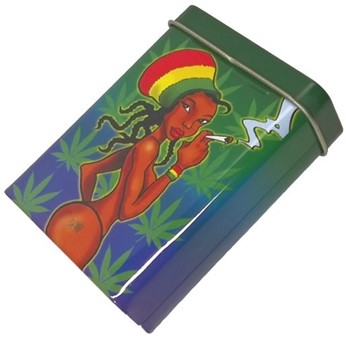 ETUI TIL HJEMMERULLET CIGARETTER. 4 stk. metal etui til cigaretpakke