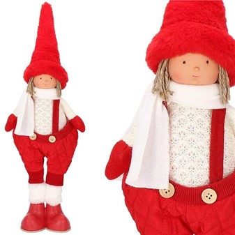 Charmerende julenisser. Søde figurer af drenge og pige nisse. H: 54 cm