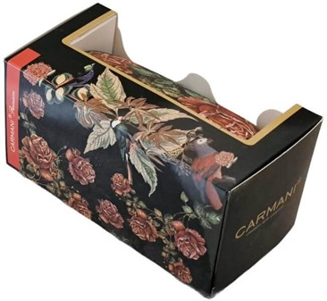 BRILLEETUI. Hårdt "Floral Story" etui med elegant rosemotiv