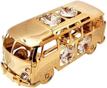 VW T1 BUS. Smuk forgyldt 24 karat guld model med Swarovski krystaller