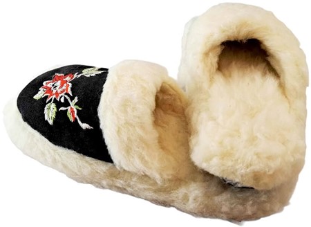 RULAMSHJEMMESKO. Uld sutsko med broderi til kvinder. Hurtig levering✓
