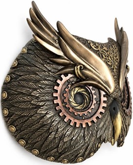 PYNT VÆGGEN. Smuk og billig dekorativ ugle maske i Steampunk stil