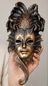 BILLIG VÆGDEKORATION. Bronzebelagt venetianske maske, bolig ting