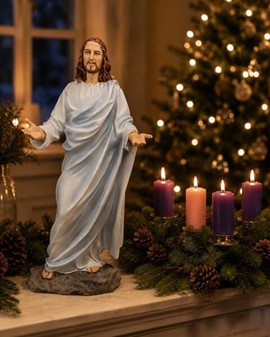 Skab Ro: Jesus Kristus figur med Sjæl. Kunstværk fyldt med Fred og Håb