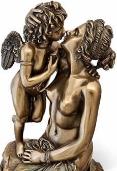 Amor og Psyke Figur. Romantisk bronzeskulptur til tidløse øjeblikke