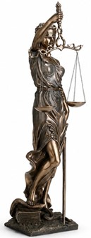 RETFÆRDIGHEDS GUDINDE. Justitia figur bronze til kontor dekoration