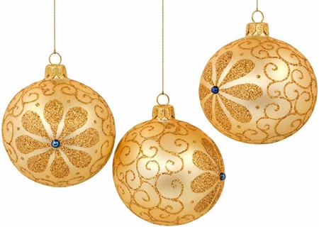 Guldfeber på Juletræet! 6 Matte Julekugler med Glimmer-Wow! Ø 8 cm