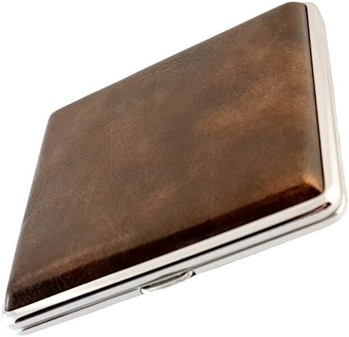 Cigaretetui metal & læder. Holdbart etui til 20 stk. Elegant design