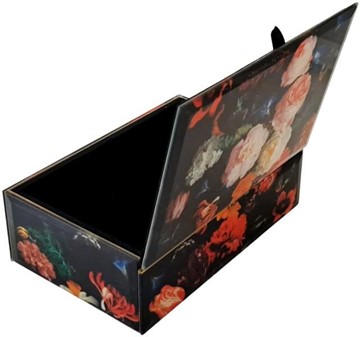 SMYKKESKRIN. Elegant Barok Blomster Glas Lille Smykkeopbevaring