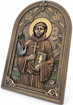 Sankt Frans af Assisi ikon. Unik Indretning og Tidløs Inspiration