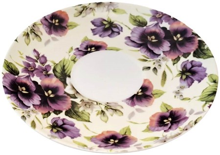KAFFEKOPPER. Eksklusiv porcelænskop med stedmoderblomster