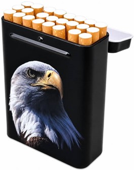 Dyremotiv Cigaret etui Metal. Løve, Ørn, Prærieulv. Sæt 3 stk