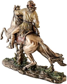 INDIANER FIGUR. Apache på hest, bronze dekoration til hjemmet