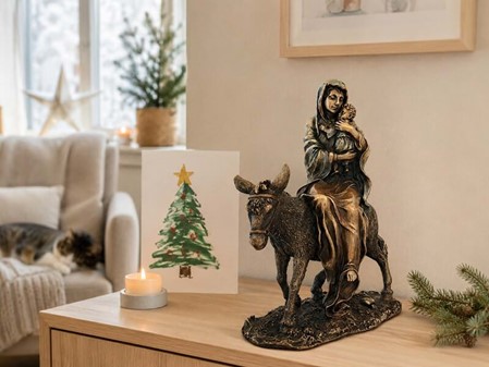 MARIA FIGUR. Maria med Jesusbarnet på et æsel på vej til Jerusalem