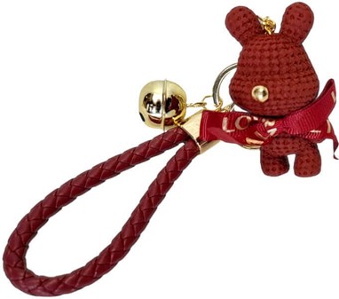 Røde Bamse Nøgleringe med Søde Klokker | Perfekt Tilbehør til Nøgler