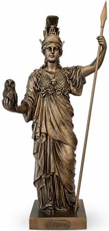 Imponerende Athene Gudinde Figur. Græsk Myndighed til Kontor og Hjem