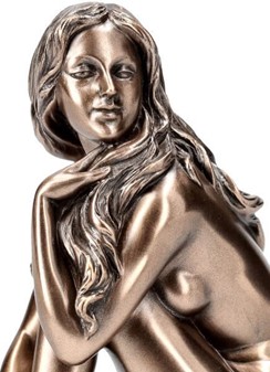 Romantisk bronzefigur. Sensuel kvindeakt i kunstnerisk lille form