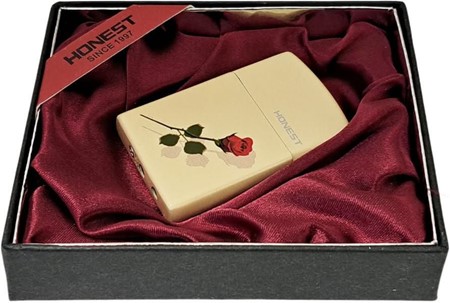 Rose Lighter til Gave. Genopfyldelig Gas og Klassisk Flint