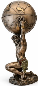Elegant Atlas Figur med Åbningsklode. Smykkeopbevaring og Dekoration