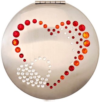 Elegant lommespejl med to hjerter. Lille valentinsdag gave til hende