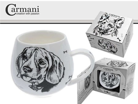 KRUS I PORCELÆN. Elegant krus med labrador til hundeelskere