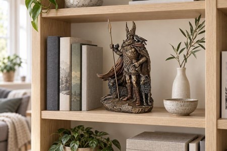 Odin skulptur. En mytologisk figur til hjem og kontor dekoration