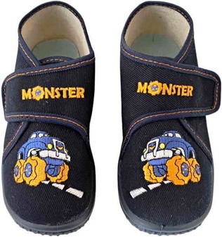 DRENGE SKO. Robust design og fantasifuldt monstertruck motiv