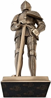 MIDDELALDER RIDDER. Flot bronze figur af ridder med et sværd