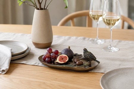 Elegant Art Nouveau pyntefad med fugl. Perfekt til stilfuld dekoration