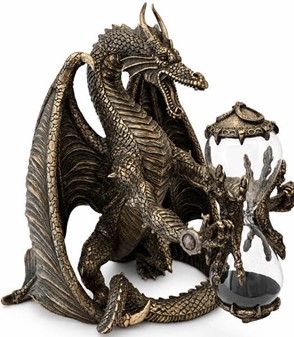 TIMEGLAS. Unik Veronese skulptur af dragen med timeglas i hænderne