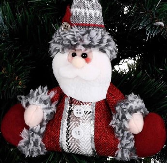 Sød julemand figur. Sjov og billig dekorativ nisse til ophæng. H 19 cm