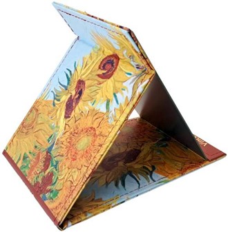 Fristående spejl i et unikt etui med "Solsikker" af Vincent van Gogh