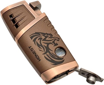 Cigar Lighter. Kobber stormlighter med dobbelt Jet flamme og punch