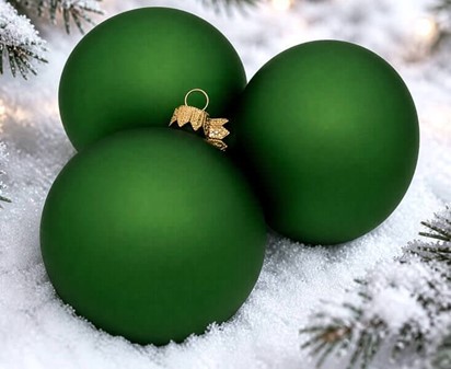 Spektakulær polske glas julekugler i intens grøn mat, Ø 8 cm 6 stk