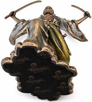 SAMURAI FIGUR. Bronze skulptur af japansk kriger med to sværd