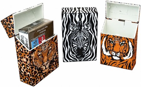 CIGARET ETUI PLASTIK. 3 stk. etui til cigaretpakke med vilde dyr
