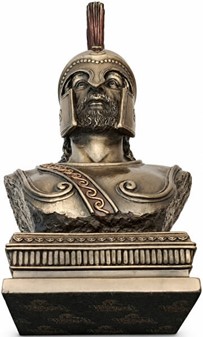 GAVE TIL BEDSTE VEN. Bronze buste af spartansk kriger i korinth hjelm