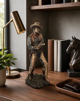 Cowboy figur i bronze finish. Vilde vestens sjæl til dit hjem